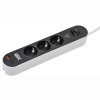 Фильтр сетевой 3-мест 3м ПВС 3*1,5 черный выкл IEK USB A+C