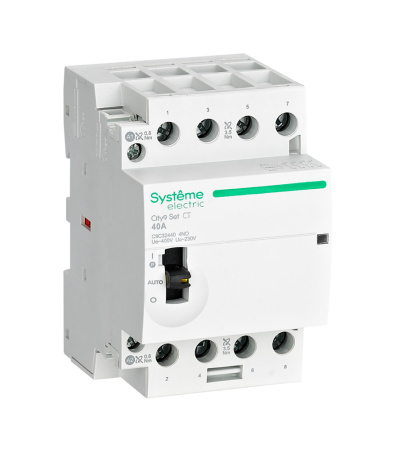 Контактор модульный 40А 220В 4НО 3мод City9 Set Systeme Electric