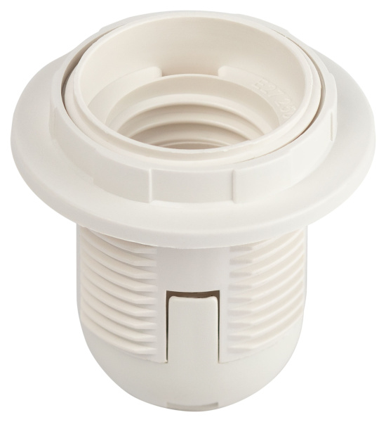 Патрон подвесной E27 пластик с кольцом белый ЭРА