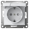 AtlasDesign белый механизм розетки скрытая 1-мест заземление с крышкой шторки быстрозажим. клем. IP20 