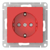 AtlasDesign красный розетка скрытая 1-мест заземление шторки быстрозажим. клем. IP20 