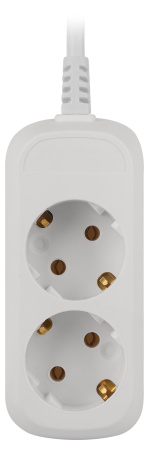 Удлинитель 2-мест 5м ПВС 3*1 белый ЭРА  Greenline