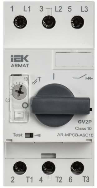 Автомат защиты двигателя 6,3-10А GV2P IEK ARMAT