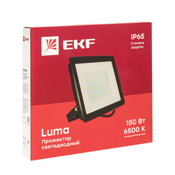 купить Прожектор свд 150Вт 6500К 12000лм черный IP65 110° Luma EKF  в Ухте Прожектор свд 150Вт 6500К 12000лм черный IP65 110° Luma EKF