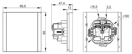 купить Фортепиано серый розетка скрытая 1-мест заземление с крышкой шторки IP44  в Ухте Фортепиано серый розетка скрытая 1-мест заземление с крышкой шторки IP44