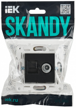 купить SKANDY Роз. двойная TV+RJ45 кат.5E SK-A14Bl черн. IEK в Ухте SKANDY Роз. двойная TV+RJ45 кат.5E SK-A14Bl черн. IEK