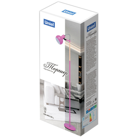 Торшер 1*40Вт E14 серебро UML-T702