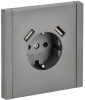 купить Фортепиано сталь розетка скрытая 1-мест заземление шторки USB IP20 3,1А в Ухте Фортепиано сталь розетка скрытая 1-мест заземление шторки USB IP20 3,1А