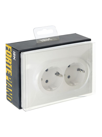 купить Фортепиано белый розетка скрытая 2-мест заземление шторки IP20  в Ухте Фортепиано белый розетка скрытая 2-мест заземление шторки IP20