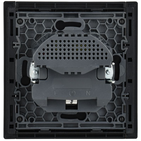 Фортепиано черный механизм розетки скрытая 1-мест заземление шторки USB IP20 