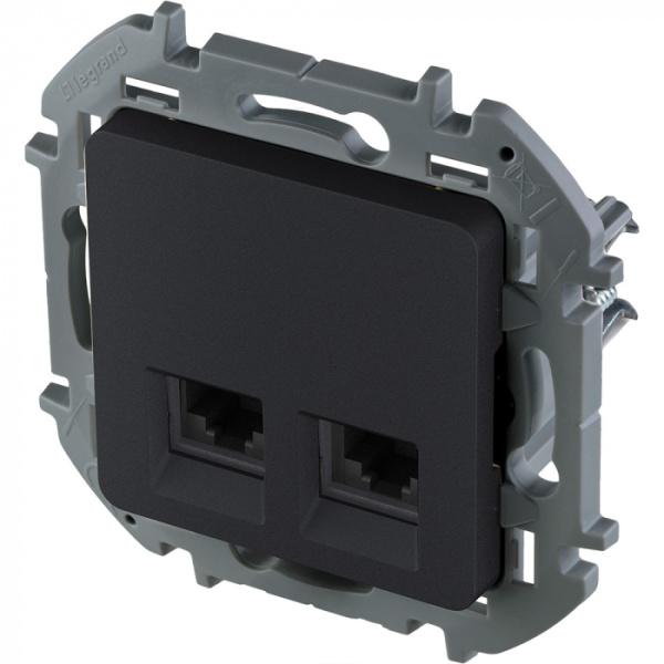 купить Инспириа антрацит розетка RJ45 8(8) скрытая 2-ая cat5e в Ухте Инспириа антрацит розетка RJ45 8(8) скрытая 2-ая cat5e