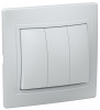 Кварта выключатель скрытая кремовый 3кл 10А IP20 