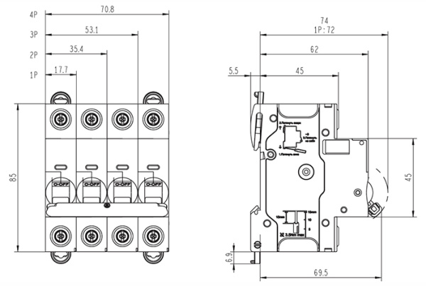 Автомат 4Р 40А C 6кА S9FN Systeme Electric Systeme9 