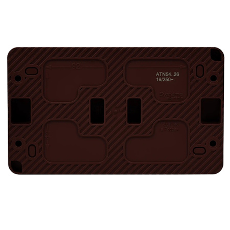 AtlasDesign Profi54 коричневый розетка открытая 2-мест заземление шторки IP54 