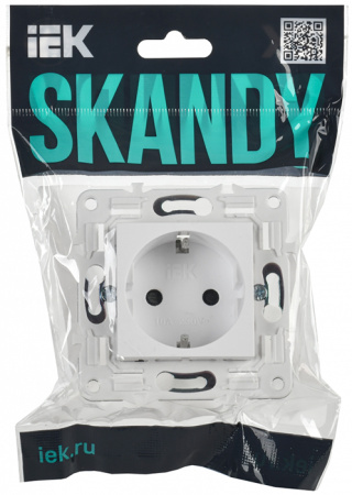 купить Сканди арктический белый розетка скрытая 1-мест заземление шторки IP44 в Ухте Сканди арктический белый розетка скрытая 1-мест заземление шторки IP44