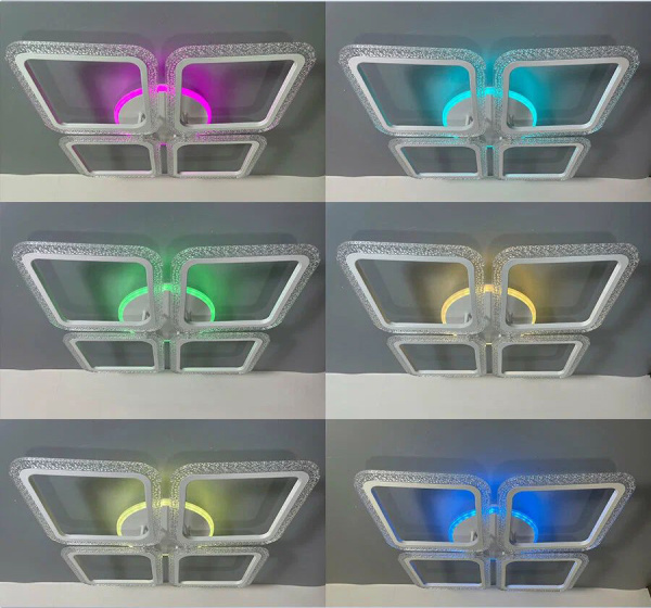 купить Светильник потолочный (люстра) свд 75Вт 3000-6500К 5625лм белый пульт диммер подсветка RGB, Bluetoot в Ухте Светильник потолочный (люстра) свд 75Вт 3000-6500К 5625лм белый пульт диммер подсветка RGB, Bluetoot