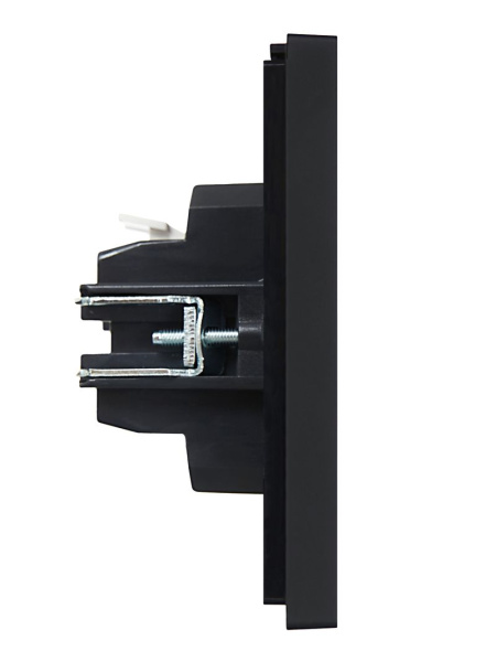 Фортепиано черный выключатель 2кл скрытая 10А IP20 