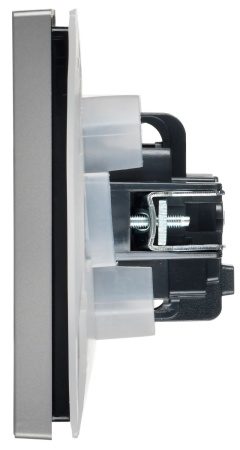 Фортепиано сталь розетка скрытая 1-мест заземление с крышкой шторки IP44 