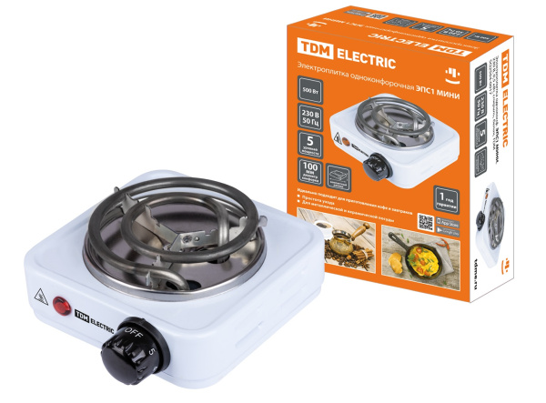 купить Электроплитка 1конф 500Вт TDM ТЭН белый в Ухте Электроплитка 1конф 500Вт TDM ТЭН белый