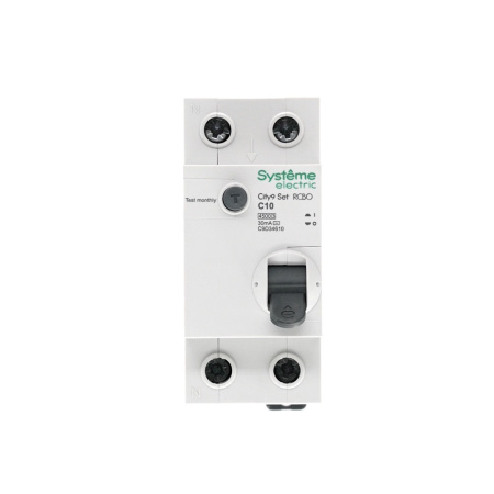 Дифавтомат 2Р 10А C тип AC 30мА 4,5кА 2мод City9 Systeme Electric