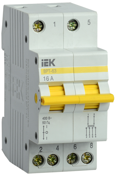Выключатель нагрузки 2Р 16А ВРТ-63 3-позиционный IEK