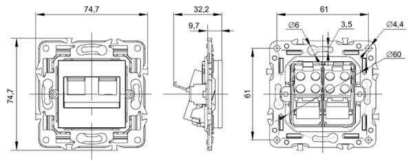 купить Сканди бежевый механизм RJ45 2x8(8) скрытая 2-ая  в Ухте Сканди бежевый механизм RJ45 2x8(8) скрытая 2-ая