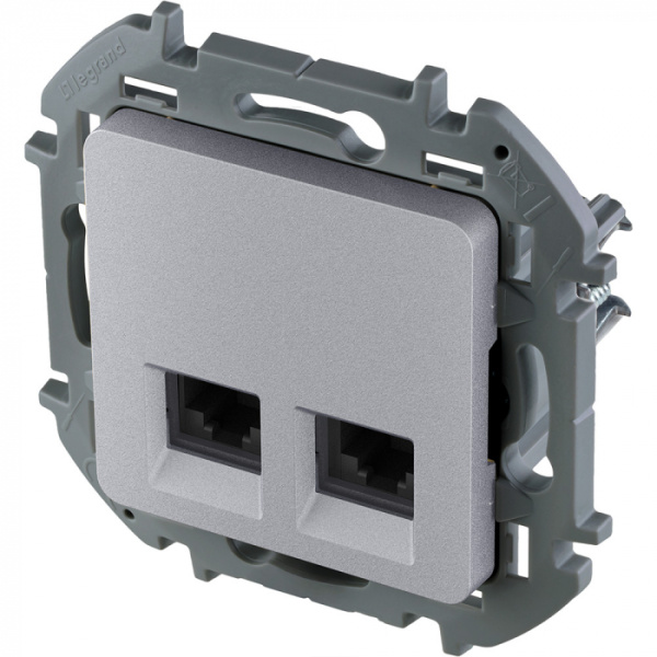 купить Инспириа алюминий розетка RJ45 8(8) скрытая 2-ая Cat5е UTP в Ухте Инспириа алюминий розетка RJ45 8(8) скрытая 2-ая Cat5е UTP