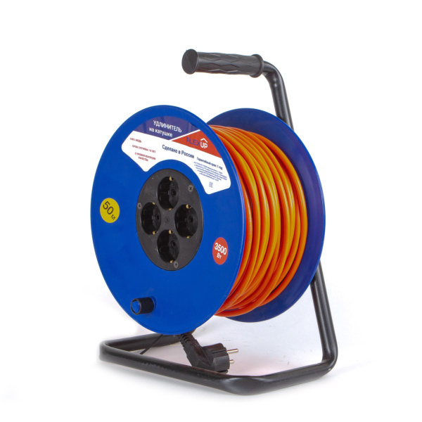купить Удлинитель 4-мест 50м ПВС 3*1,5 оранжевый катушка IP20 PlexUp  в Ухте Удлинитель 4-мест 50м ПВС 3*1,5 оранжевый катушка IP20 PlexUp