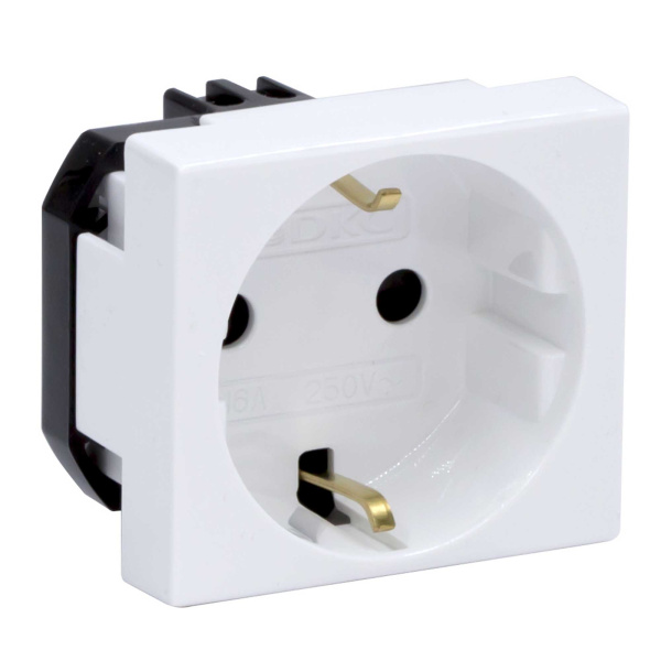 купить Вива белый розетка кабель-канал 1-мест заземление шторки IP20  в Ухте Вива белый розетка кабель-канал 1-мест заземление шторки IP20