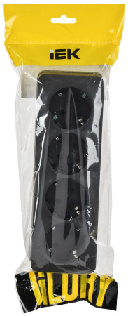 купить Глори черный розетка открытая 4-мест заземление IP20  в Ухте Глори черный розетка открытая 4-мест заземление IP20