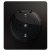 купить Миле Раунд черный механизм розетки скрытая 1-мест заземление с крышкой шторки IP44  в Ухте Миле Раунд черный механизм розетки скрытая 1-мест заземление с крышкой шторки IP44