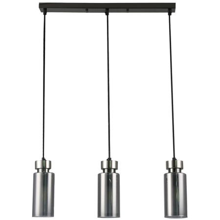 купить Светильник подвес 3*15Вт E14 никель цилиндр дымчатый  в Ухте Светильник подвес 3*15Вт E14 никель цилиндр дымчатый