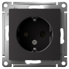 AtlasDesign карбон розетка скрытая 1-мест заземление IP20 