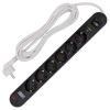 Фильтр сетевой 6-мест 3м ПВС 3*1,5 черный выкл IEK USB A+C