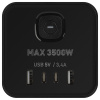 Фильтр сетевой 8-мест 1,5м ПВС 3*1 черный USB ЭРА Башня (2А+2С)