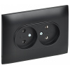 купить Сканди черный розетка скрытая 2-мест IP20 в Ухте Сканди черный розетка скрытая 2-мест IP20