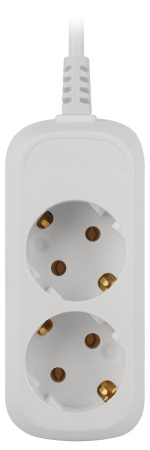 Удлинитель 2-мест 5м ПВС 3*0,75 белый ЭРА  Greenline