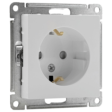 AtlasDesign белый розетка скрытая 1-мест заземление шторки IP20 