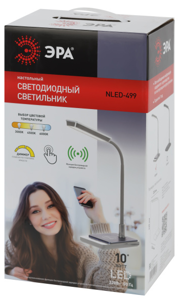 купить Светильник настольный свд 10Вт 3000-6500К 800лм белый/серебро подставка диммер сенсор ЭРА в Ухте Светильник настольный свд 10Вт 3000-6500К 800лм белый/серебро подставка диммер сенсор ЭРА