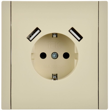 купить Фортепиано ваниль розетка скрытая 1-мест заземление шторки USB IP20  в Ухте Фортепиано ваниль розетка скрытая 1-мест заземление шторки USB IP20