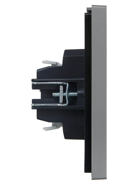 Фортепиано сталь выключатель 1кл скрытая 10А IP20 