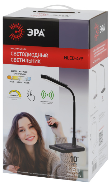 купить Светильник настольный свд 10Вт 3000-6500К 800лм черный подставка диммер сенсор ЭРА в Ухте Светильник настольный свд 10Вт 3000-6500К 800лм черный подставка диммер сенсор ЭРА