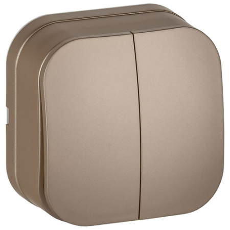 купить Глори шампань выключатель 2кл открытая 10А IP20   в Ухте Глори шампань выключатель 2кл открытая 10А IP20