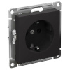 AtlasDesign карбон розетка скрытая 1-мест заземление быстрозажим. клем. IP20 