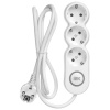 Удлинитель 3-мест 1,5м ПВС 3*1,5 белый выкл IEK  UNO